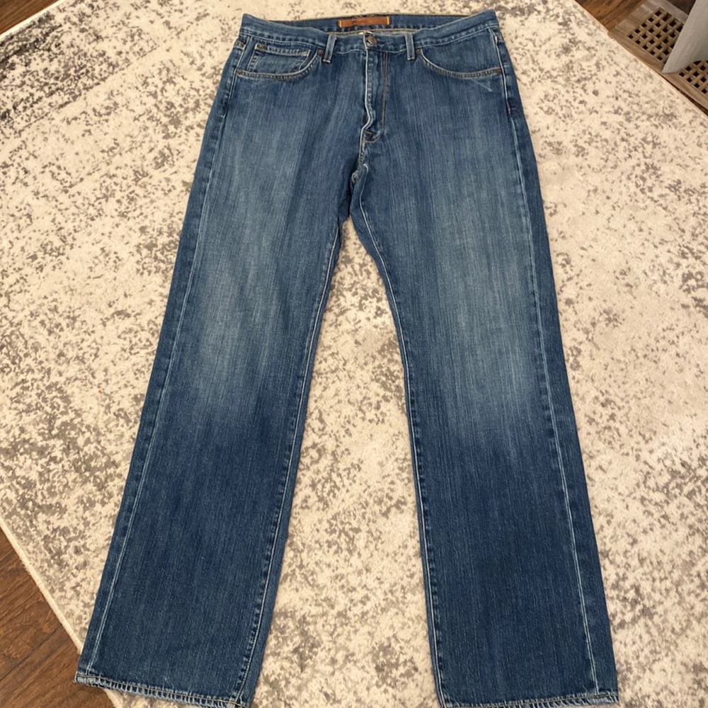 agave denim waterman relaxed straight jeans size 36 100% cotton made in USA EUC